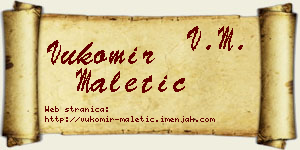 Vukomir Maletić vizit kartica